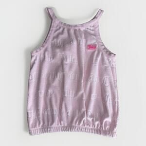 Juicy Couture Girls 8/10 Pink Terry Tank Top Embossed Logo Y2K Velour Style